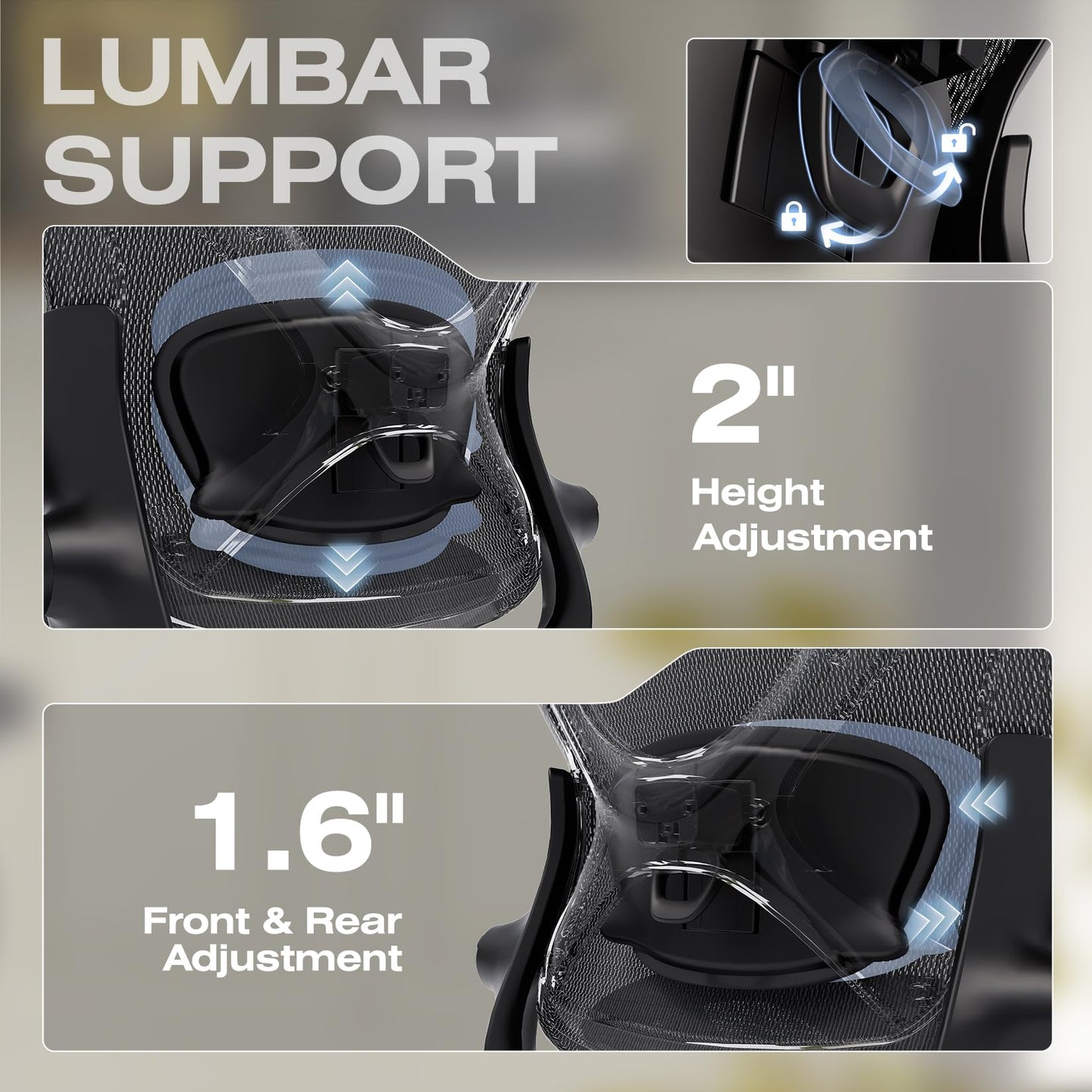 ELABEST X100 Ergonomic Mesh Office Chair, Big and Tall Hone Desk Chair with 5D Flip-Up Arms, Adjustable 3D Lumbar Support,Gaming & Executive Computer Chairs for Long Hours, Padded Seat