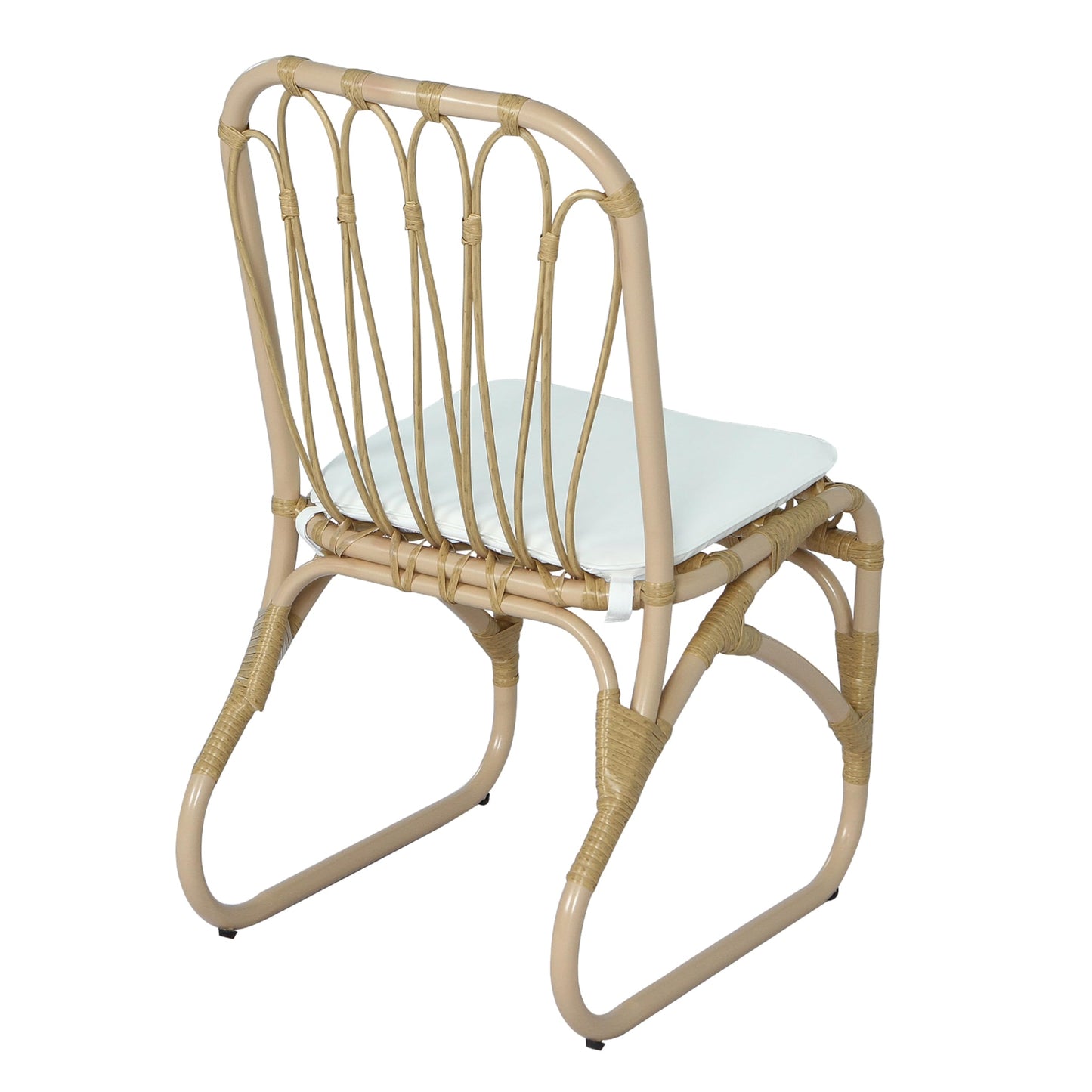 Christopher Knight Home Busby Acacia Wood Patio Dining Set for 4, Square Patio Dining Table and PE Wicker Chairs Set of 4, 5 Piece Outdoor Dining Set with Cushion, Teak+Light Beige