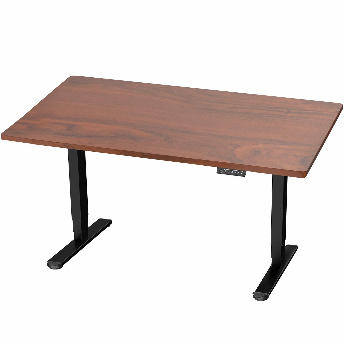 VIVO Electric 55 x 28 in Dual Motor Sit Stand Desk, Memory Height Adjustment, 2B Series, Dark Walnut Top Black Frame, DESK-KIT-2B55D