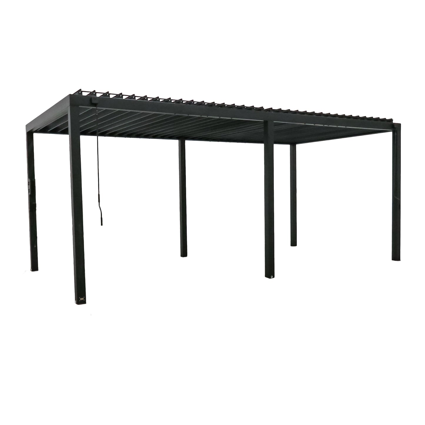 Backyard Discovery Sarasota 20' x 10' Galvanized Steel Louvered Pergola Kit with Adjustable Roof, Shade, Rain Protection, High-Wind Rating, Gutter System for Outdoor Patio, Garden, Deck, Entertaining
