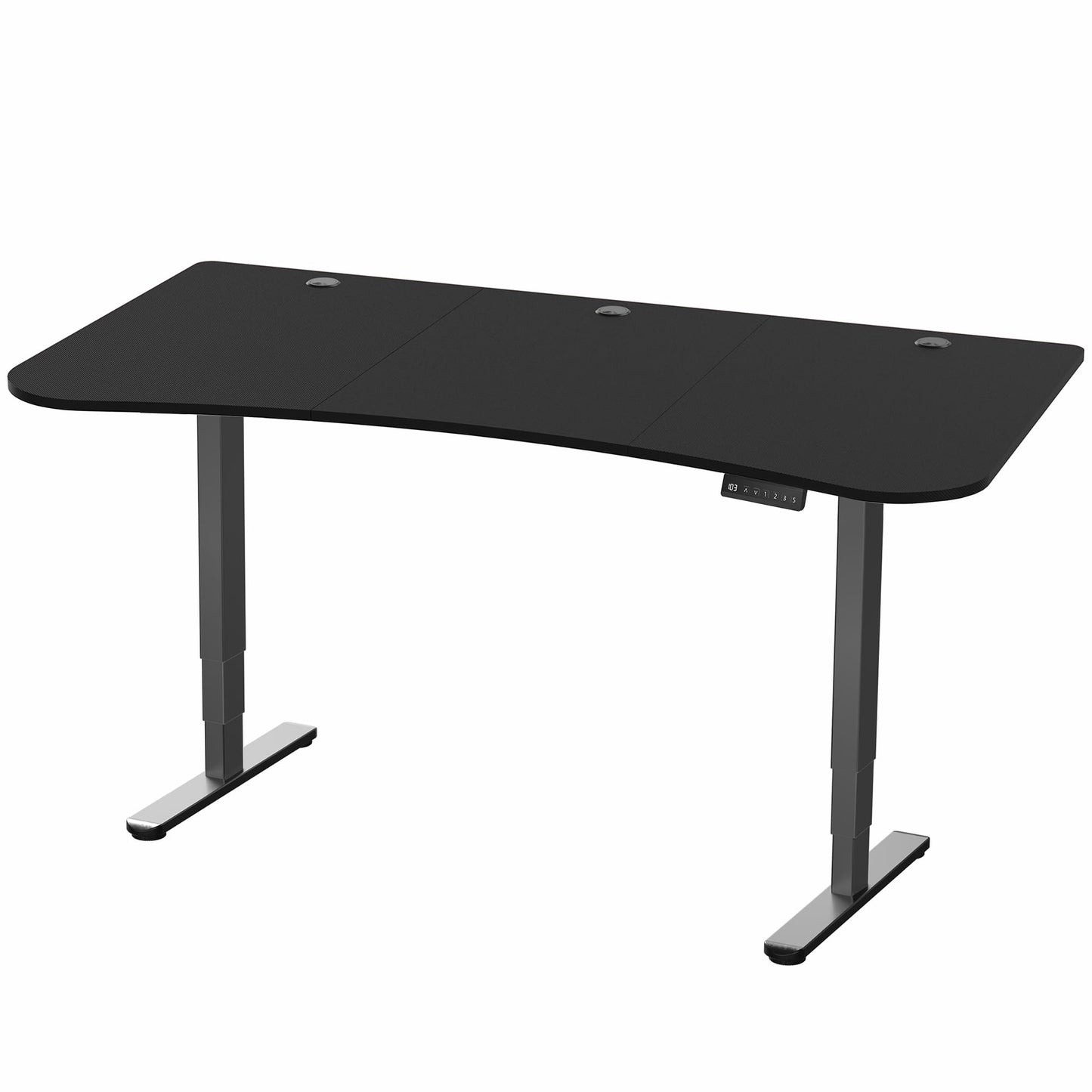 VIVO Electric 63 x 32 in Dual Motor Standing Desk, Memory Height Adjustment, 2B Series, Black Carbon Fiber Top Black Frame, DESK-KIT-2B1R