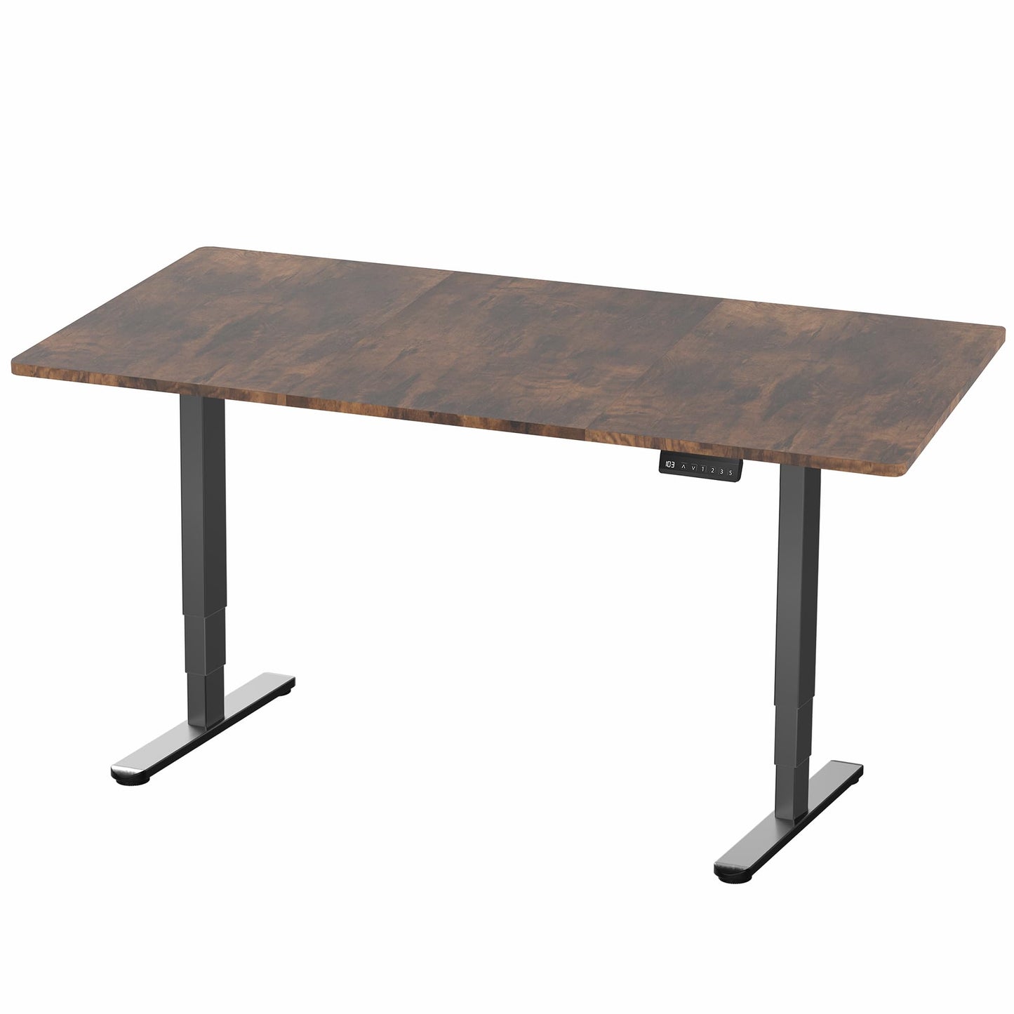 VIVO Electric 71 x 36 in Dual Motor Rustic Sit Stand Desk, Memory Height Adjustment, 2B Series, Vintage Brown Top Black Frame, DESK-KIT-2B7N-36