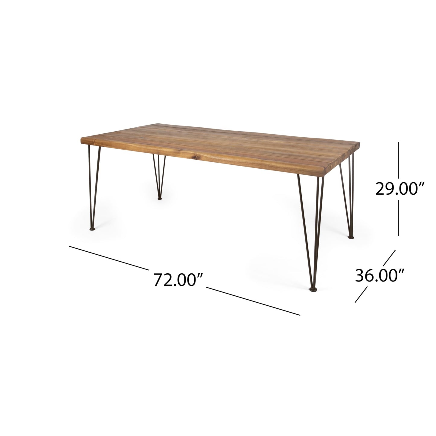 Christopher Knight Home Terry Acacia Wood Patio Dining Set for 6, Rectangular Patio Dining Table and Faux Rattan Chairs Set of 6, 7 Piece Outdoor Dining Set with Cushion and Iron Frame, Teak+Gray