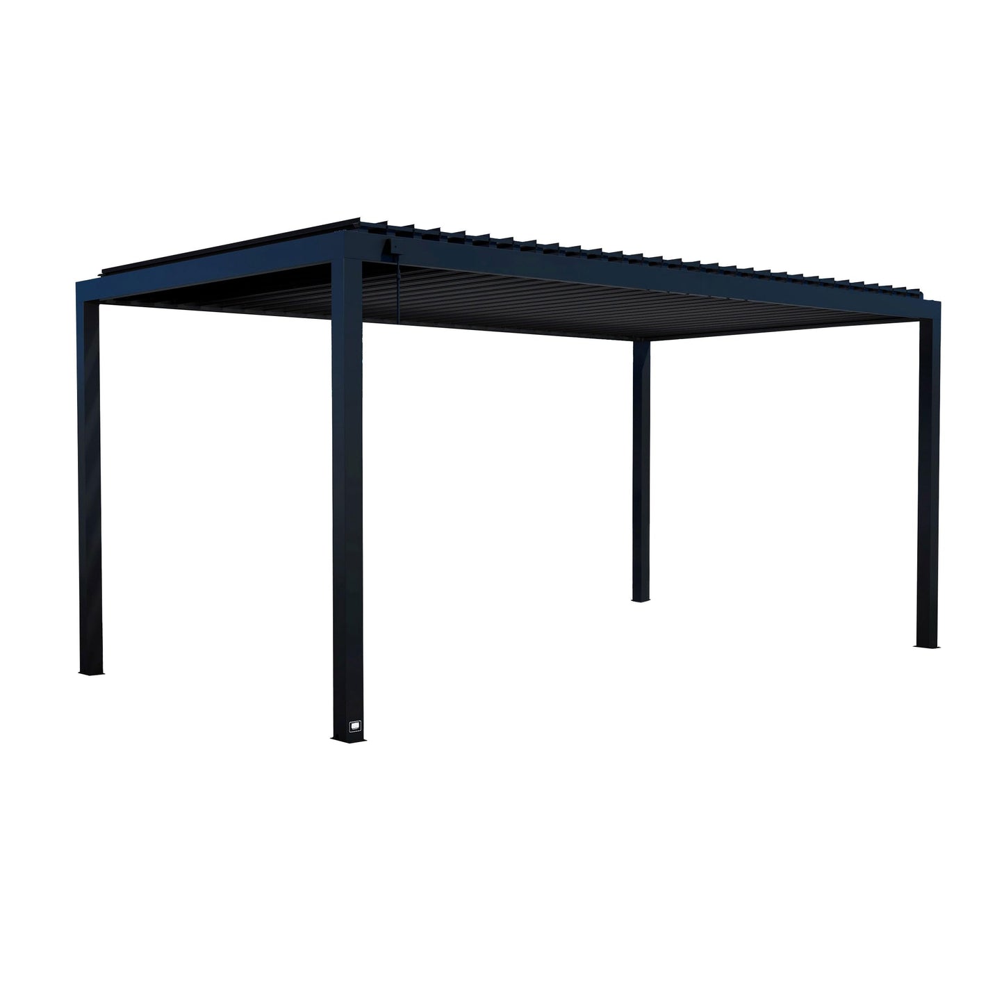 Backyard Discovery Sarasota 18' x 10' Galvanized Steel Louvered Pergola Kit with Adjustable Roof, Shade, Rain Protection, High-Wind Rating, Gutter System for Outdoor Patio, Garden, Deck, Entertaining