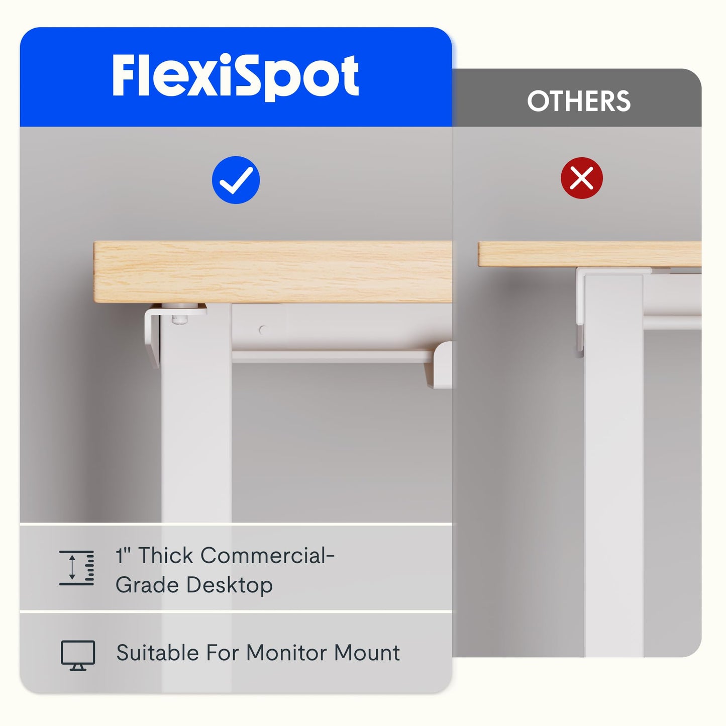 FLEXISPOT 63 x 47 Inch 3-Leg L Shaped Standing Desk, Electric Height Adjustable Sit Stand Corner Desk, Computer Workstation with Preset Controller for Home Office, White Frame with White Top