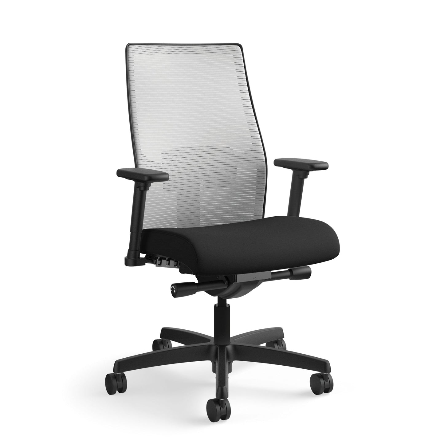 HON Ignition 2.0 Ergonomic Office Chair Fabric Seat, Adjustable Tilt, Swivel Wheels, Comfy for Long Hours, Home Office Desk Chairs, Fog