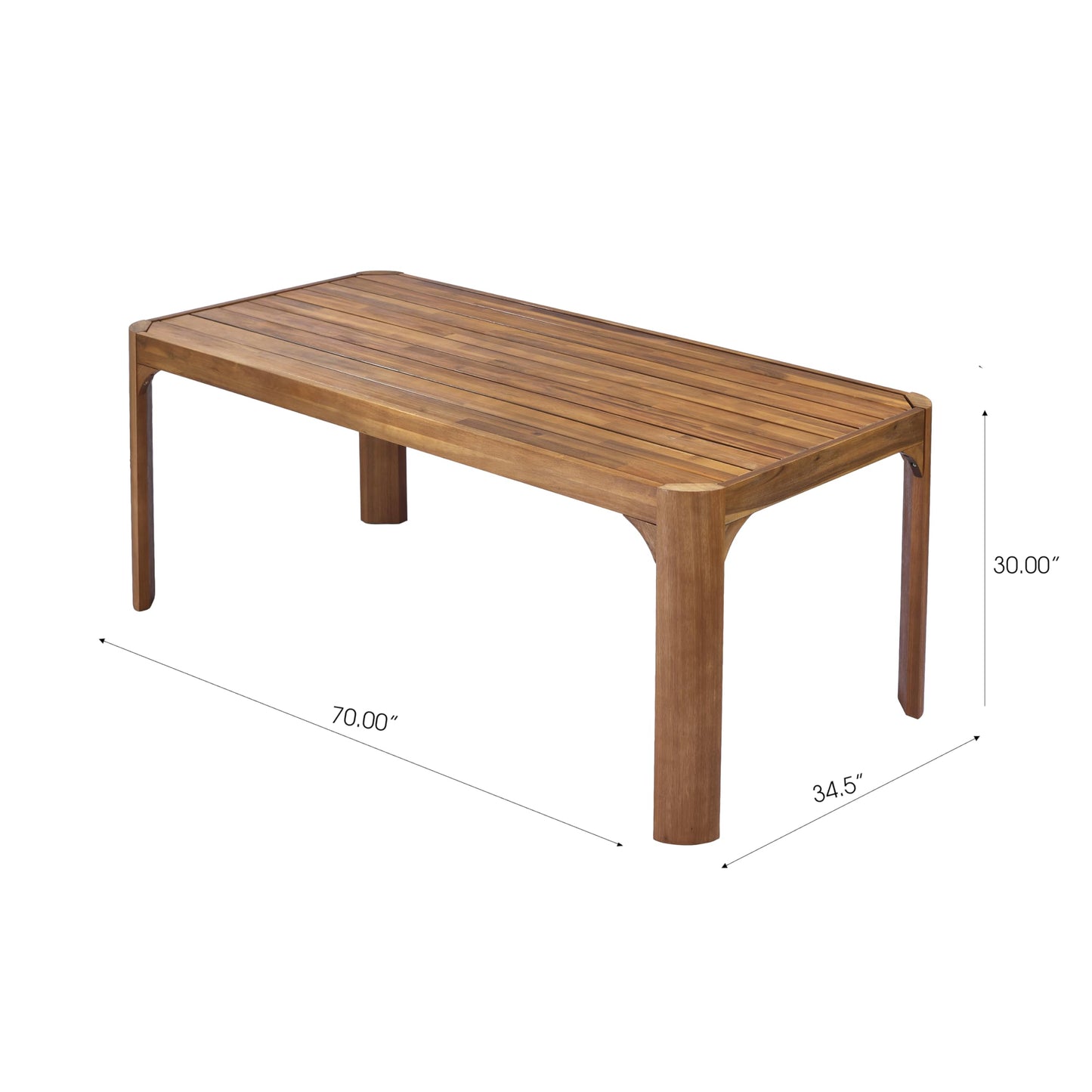 Christopher Knight Home 6-Piece Outdoor Acacia Wood Patio Dining Set, 70" Rectangular Table with 4 Rope Armchairs 1 Bench, Teak Finish Vietnamese Acacia Wood Garden Dining Furniture Set for Patio Deck