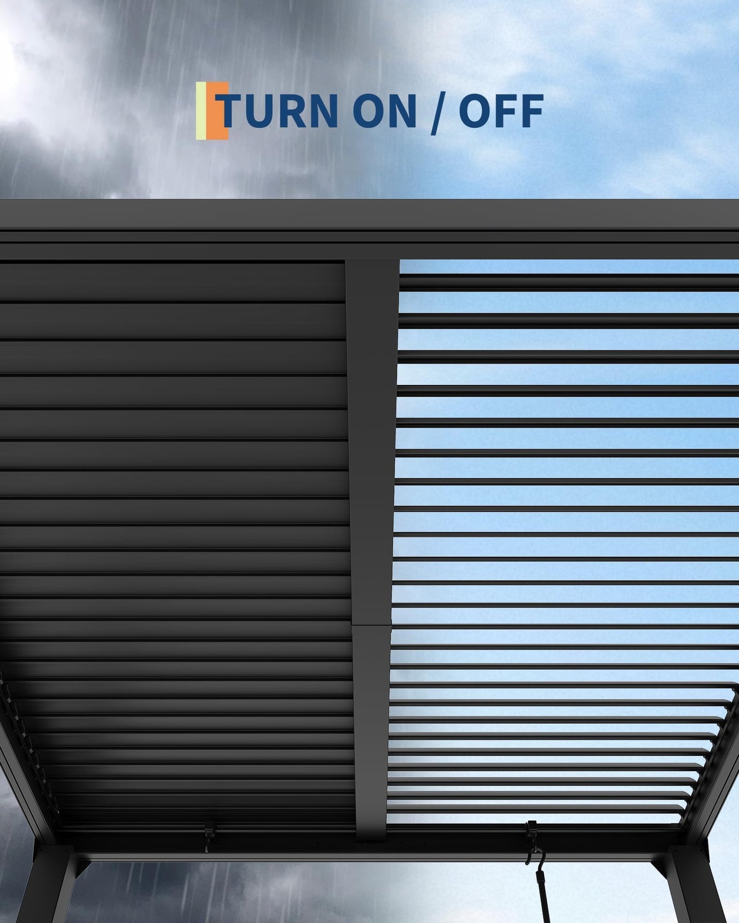 10x10 FT Louvered Pergola, Outdoor Aluminum Pergola with Adjustable Roof & Integrated Drainage System, Heavy Duty Hardtop Gazebo for Patio, Deck, Garden & Backyard