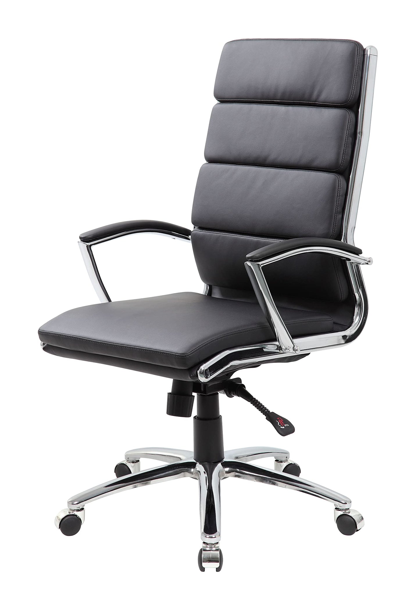 Boss Office Products CaressoftPlus Executive Chair, Traditional, Metal Chrome Finish (B9471-BK)