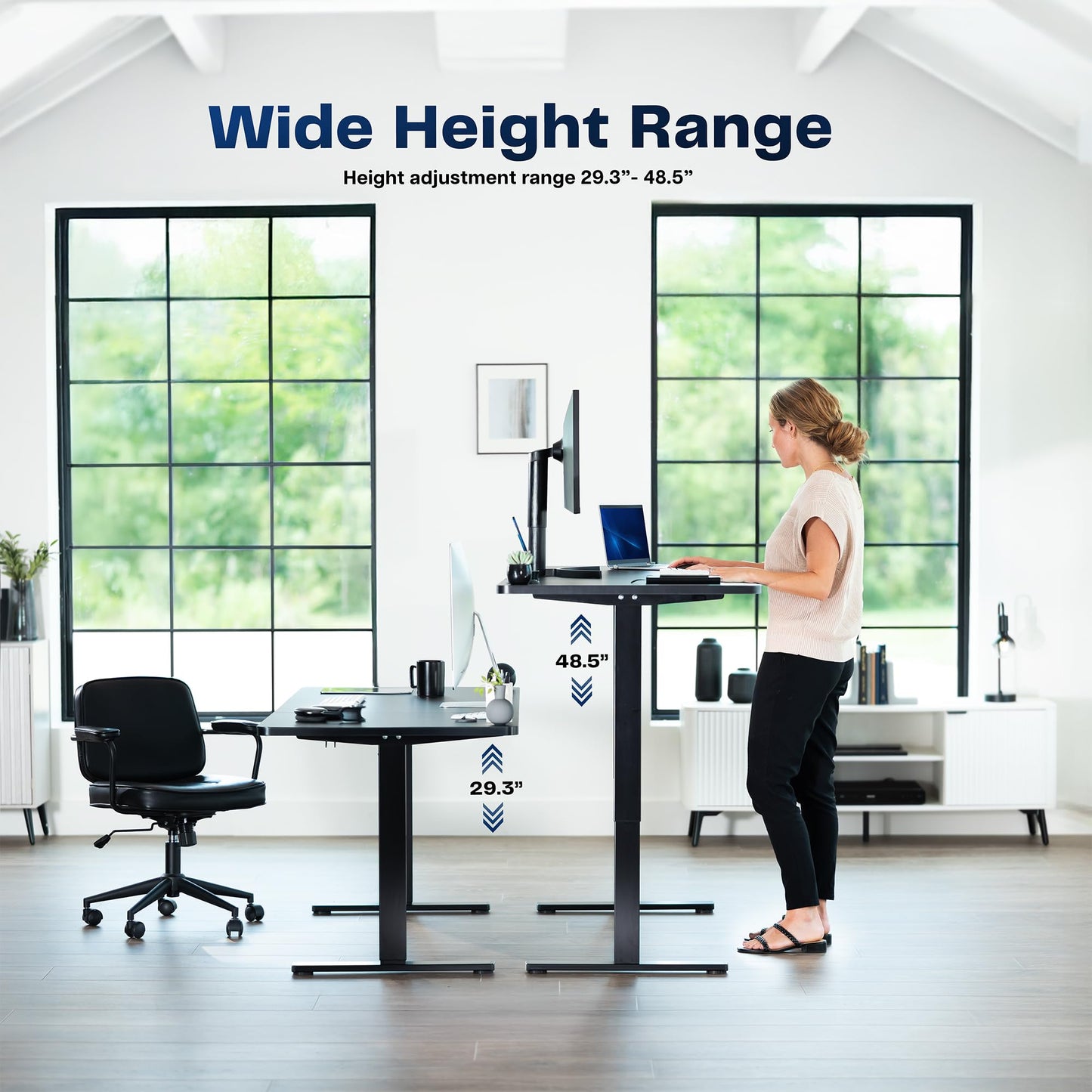 VIVO Electric 60 x 24 in Standing Desk, Memory Height Adjustment, 1B Series, Holds 220 lbs, One-Piece Dark Walnut Top, Gray Frame, DESK-KIT-1G6D