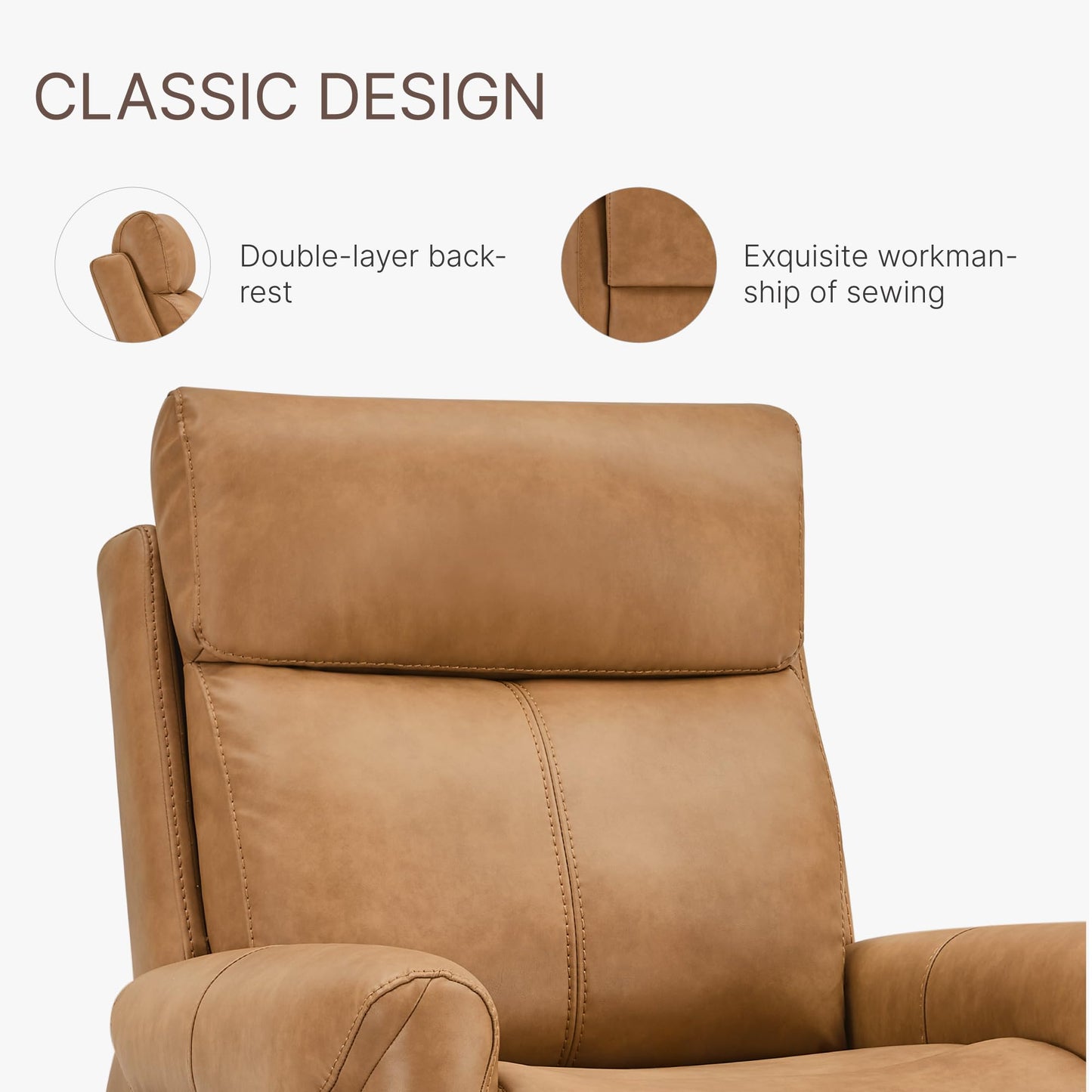 KISLOT Leather Recliner Chair for Adults Wall Hugger RV Recliner with USB Charging Ports Electric Power Reclining Sofa for Living Room Home Theater Seating Bedroom
