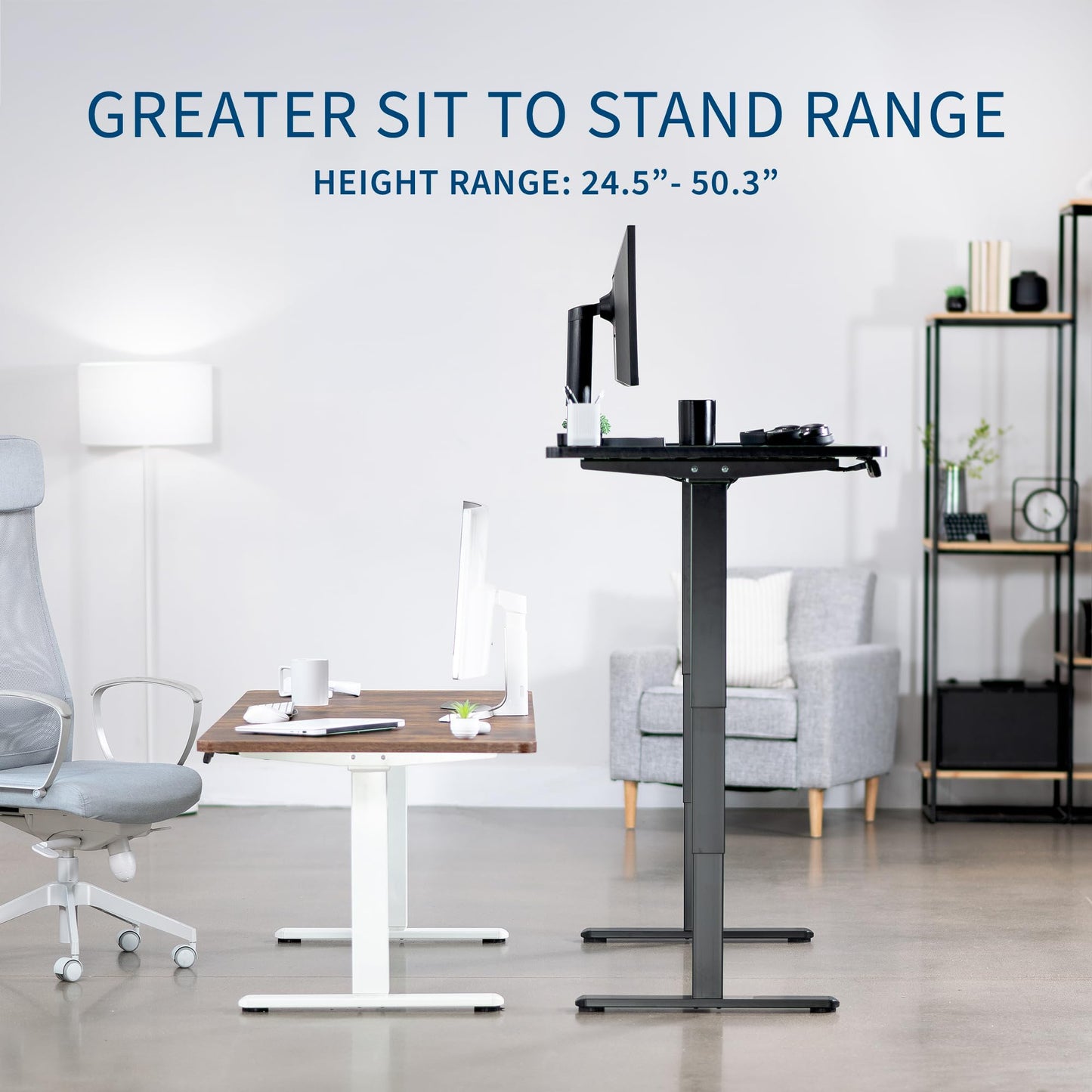VIVO Electric 71 x 36 in Dual Motor Rustic Sit Stand Desk, Memory Height Adjustment, 2B Series, Vintage Brown Top White Frame, DESK-KIT-2W7N-36