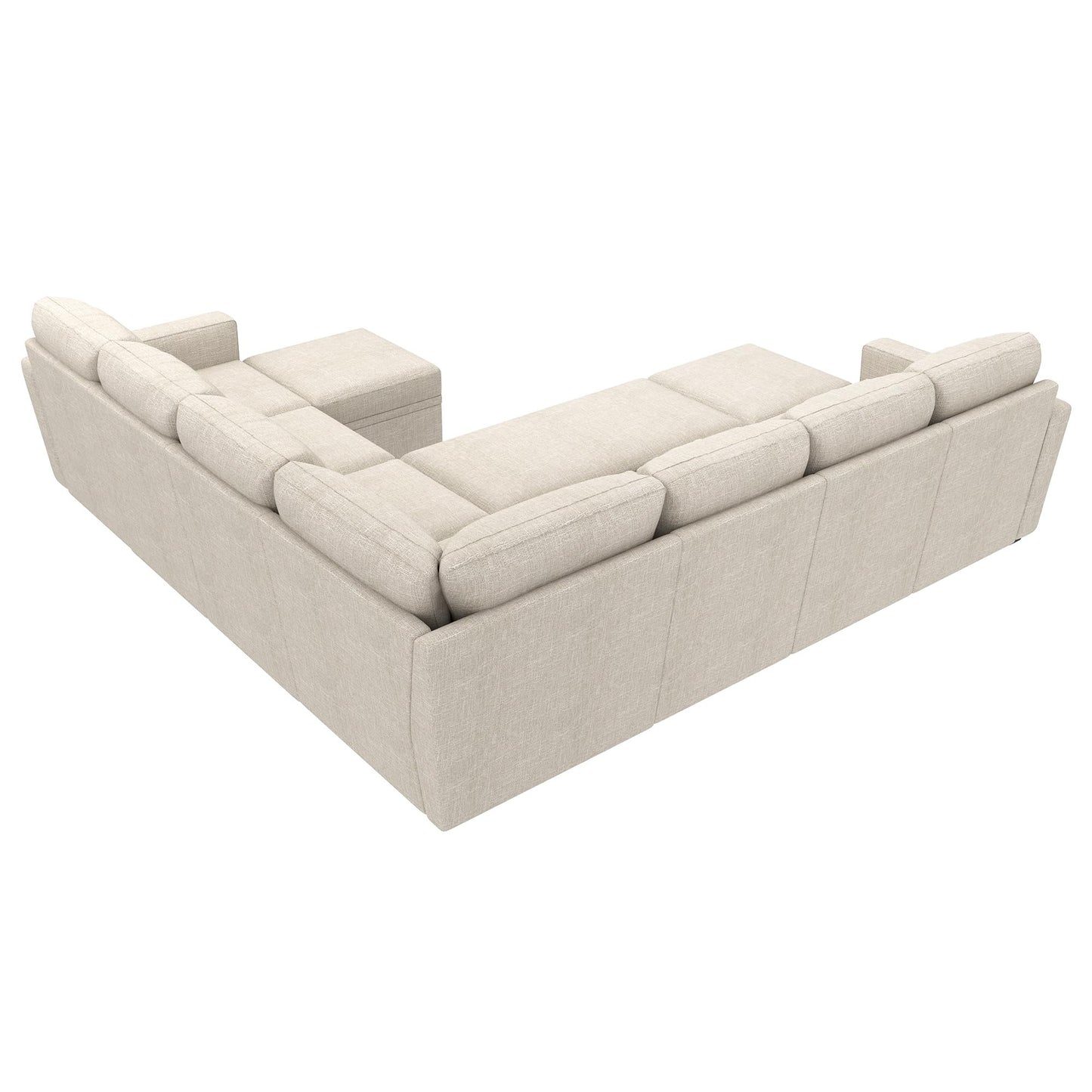 HONBAY Modular Sectional Sleeper Sofa with Pull Out Couch, Oversized U Shaped Sleeper Pull Out Bed with Storage Sectional Couches for Living Room - Beige
