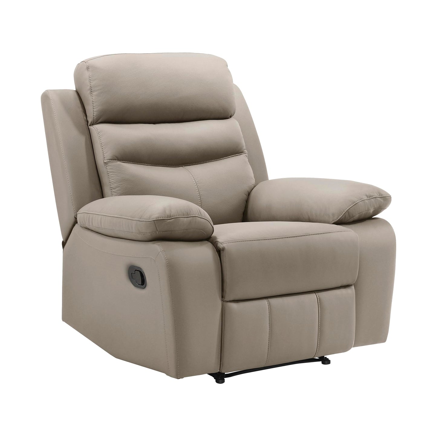 Lexicon 41" W Manual Reclining Chair, Top Grain Leather Match Recliner, Home Theater Seating, Wall Hugger Recliner, Manual Reclining Sofa Chair for Living Room/Office/Apartment, Latte