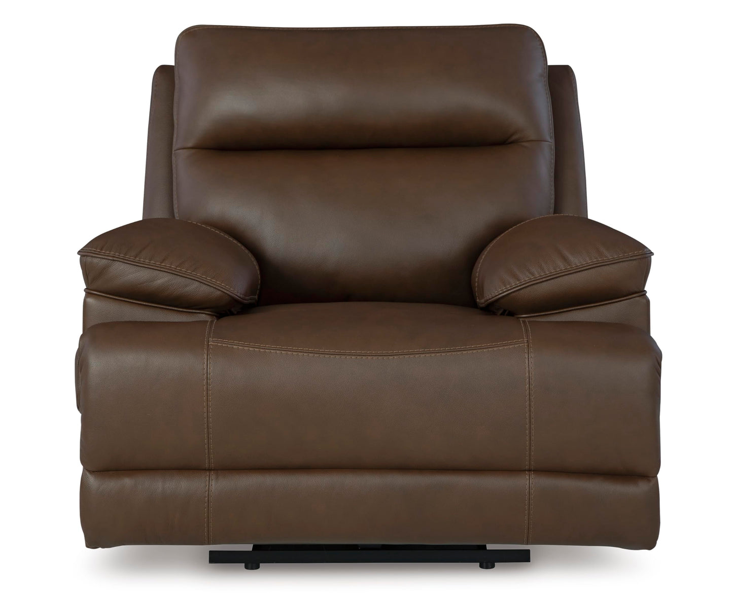 Signature Design by Ashley VonRyan Modern Zero Gravity Leather Match Power Recliner with Adjustable Headrest and USB Ports, Dark Brown