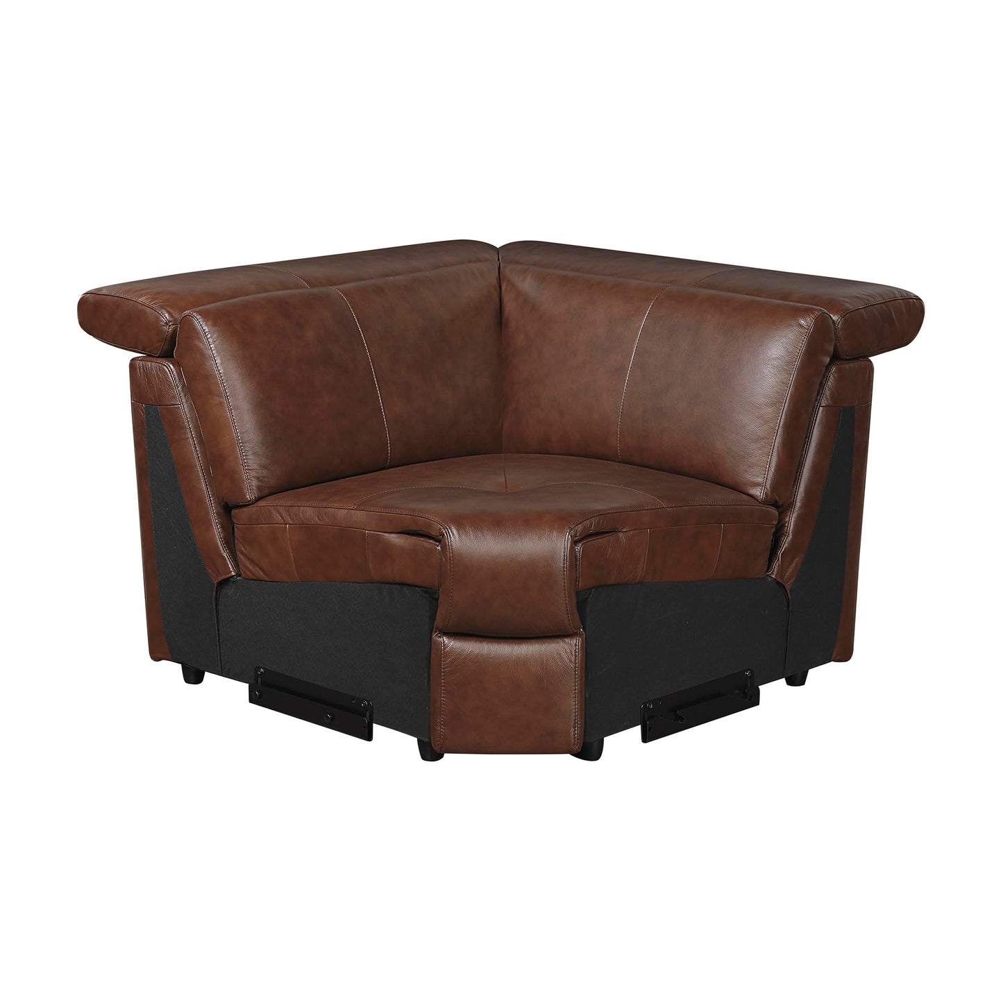 Lexicon 100% Leather Modular Sectional Couches for Living Room, Module for Sectional Couch, Leather Upholstered Corner Seat, Durable Frame, High Density Foam Cushion, Brown