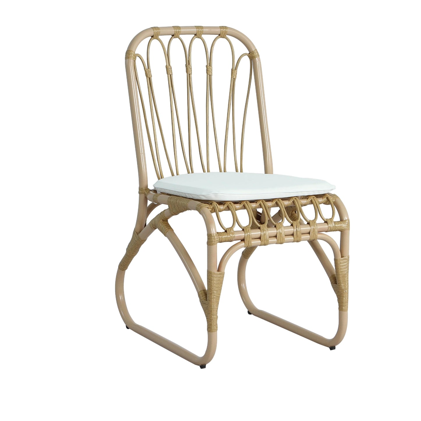 Christopher Knight Home Busby Acacia Wood Patio Dining Set for 4, Square Patio Dining Table and PE Wicker Chairs Set of 4, 5 Piece Outdoor Dining Set with Cushion, Teak+Light Beige