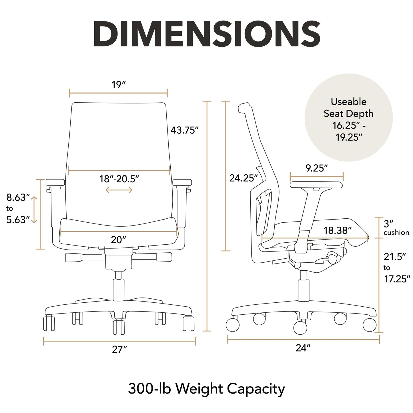 HON Ignition 2.0 Ergonomic Office Chair, Adjustable Tilt, Swivel Wheels, Comfy for Long Hours, Home Office Desk Chairs, Blue