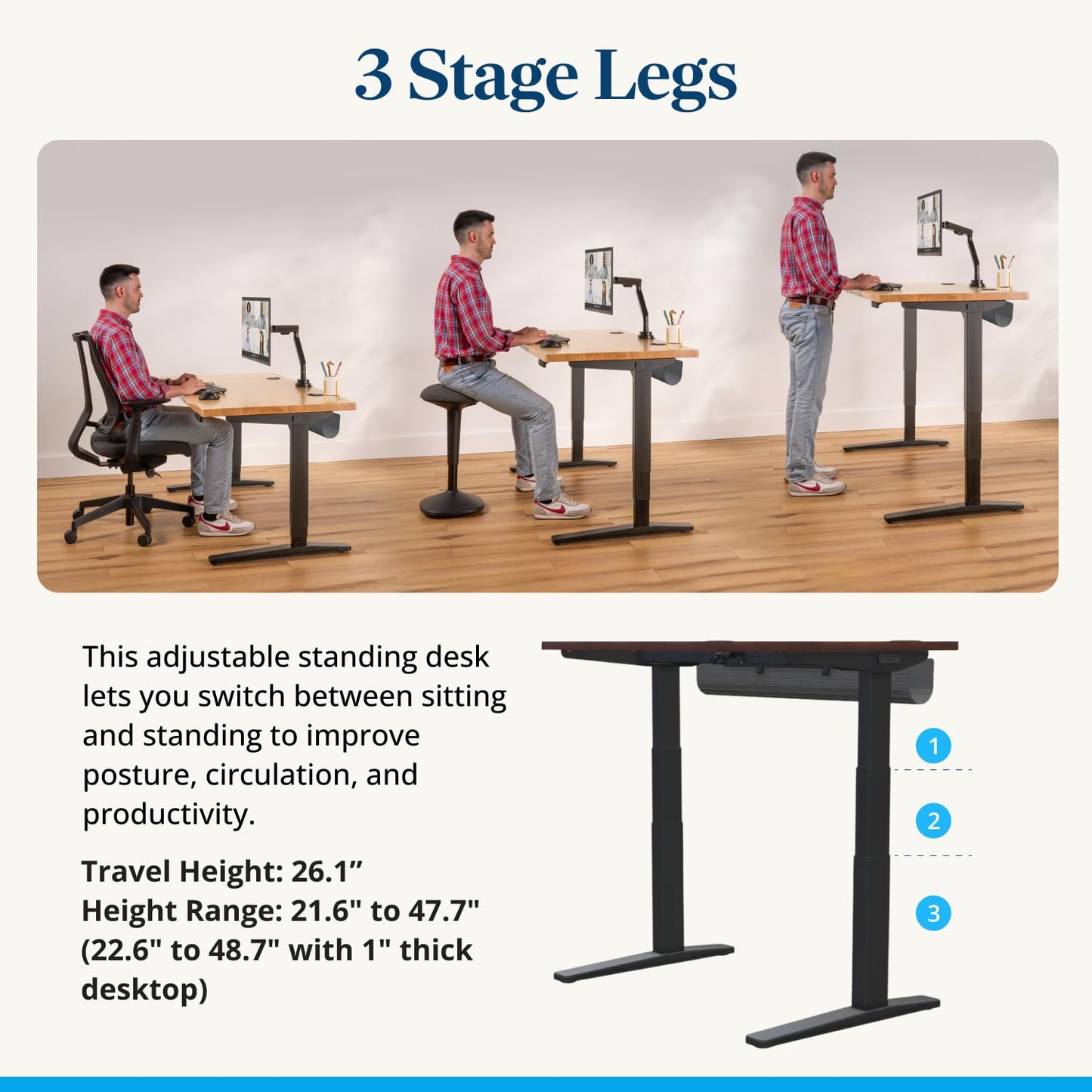 UPLIFTDESK V3 2-Leg White Laminate Wood Standing Desk – Adjustable Height, Advanced 1-Touch Memory Keypad, Under Desk Cable Management, Wire Grommets & Rocker Board (Black C-Frame, 72 x 30 inch)