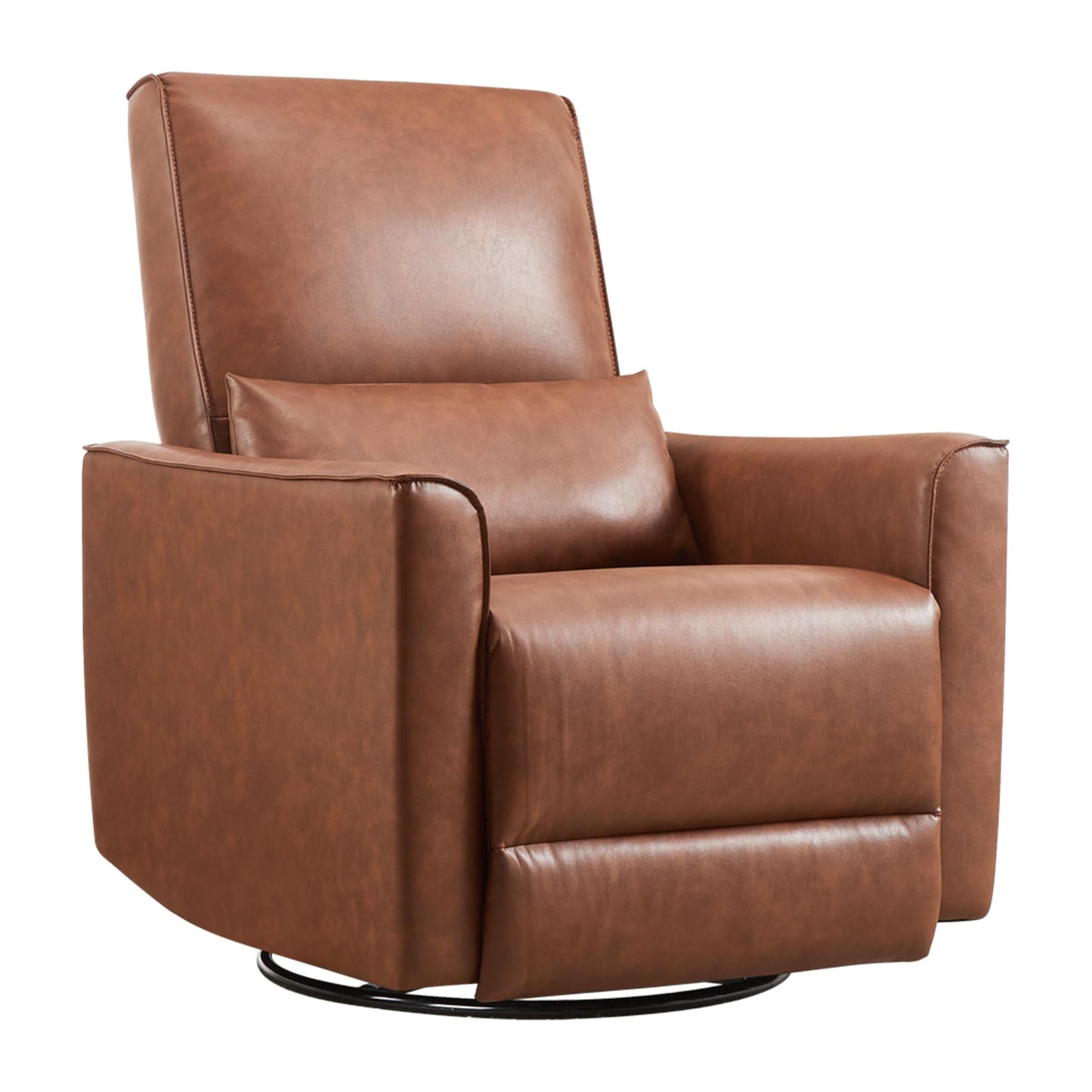 IDEALHOUSE Swivel Rocking Nursery Recliner Chair Rocker Recliner Glider Deep Seat PU Leather Sofa Chair with high Backrest for Nursery, Living Room, Bedroom & Home Movie Theater (Chocolate)