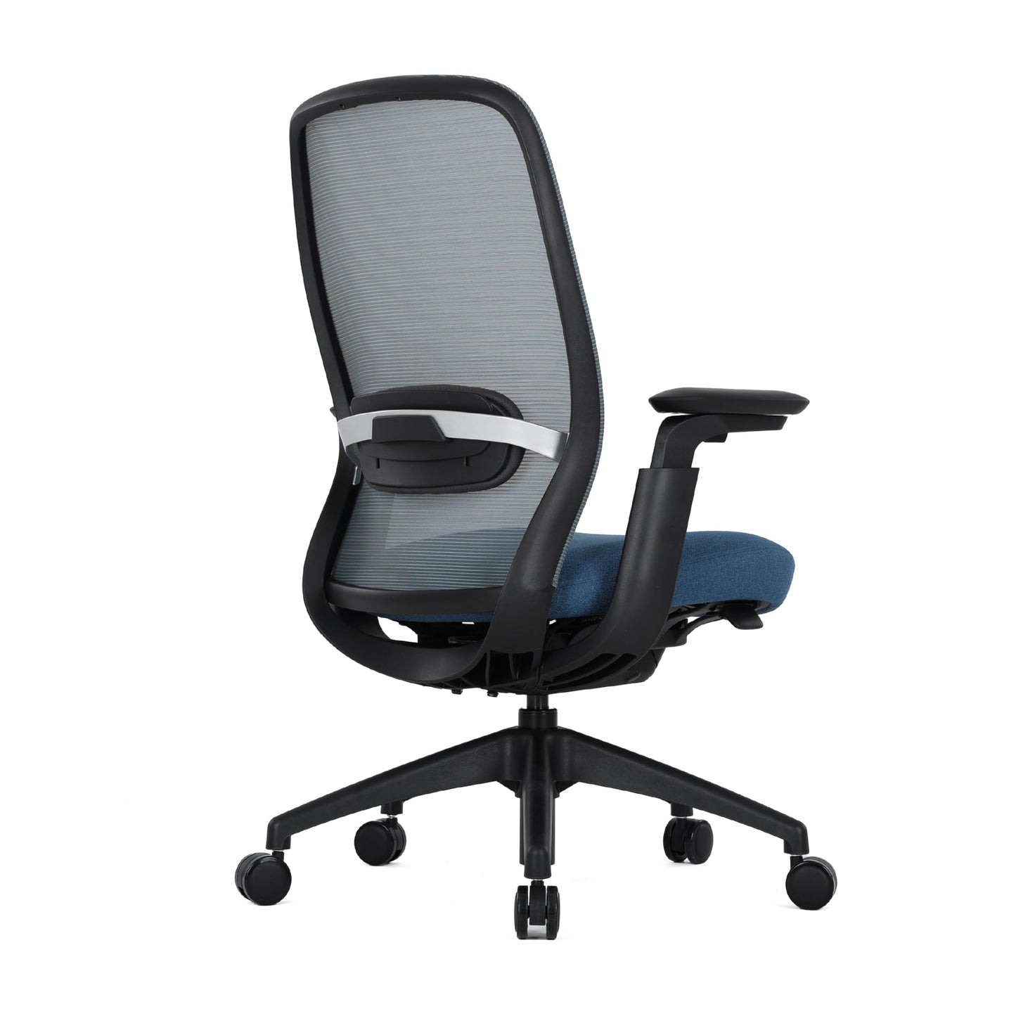 COLAMY Office Chair for Long Hours, Easy Wire-Control Desk Chair with Sliding Seat Depth & Thick Padded Lumbar Support, Heavy Duty 300 LBS High Back Mesh Computer Chair for Home Workstation,Blue