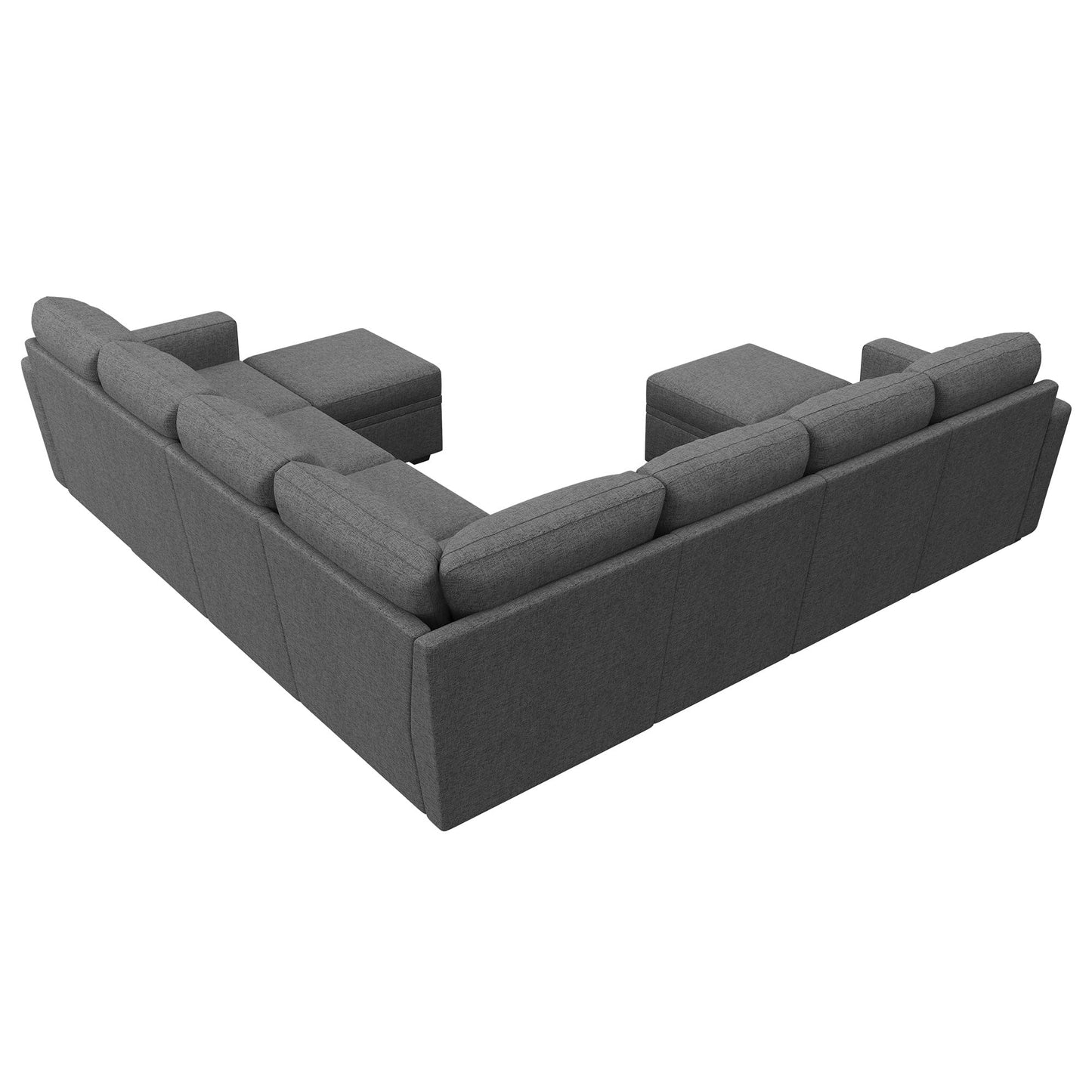 HONBAY Modular Sectional Sleeper Sofa with Pull Out Couch, Oversized U Shaped Sleeper Pull Out Bed with Storage Sectional Couches for Living Room - Dark Grey