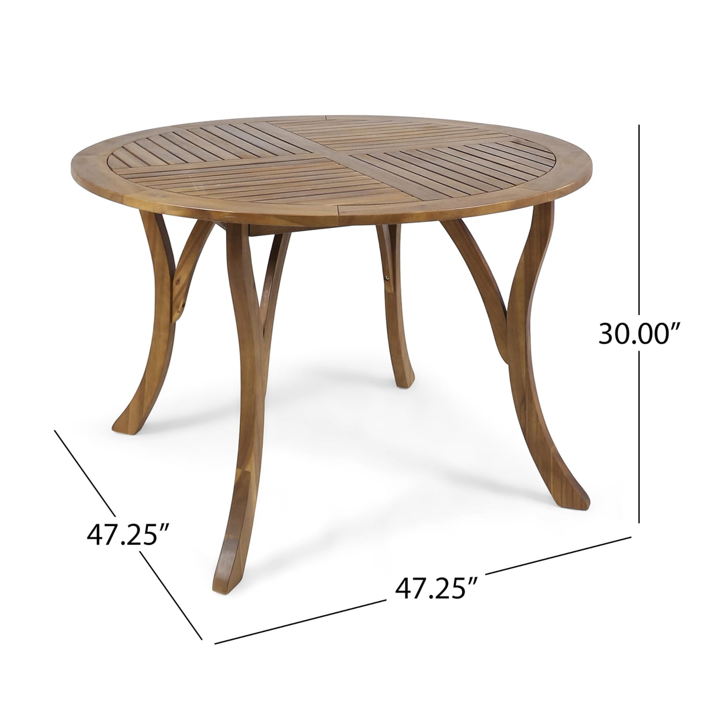 Christopher Knight Home Verle Wooden Patio Dining Set for 4, Acacia Wood Outdoor Dining Table Set for 4, 5 Piece Outdoor Dining Set with Round Table and Armchair with Seat Cushion, Teak+Beige