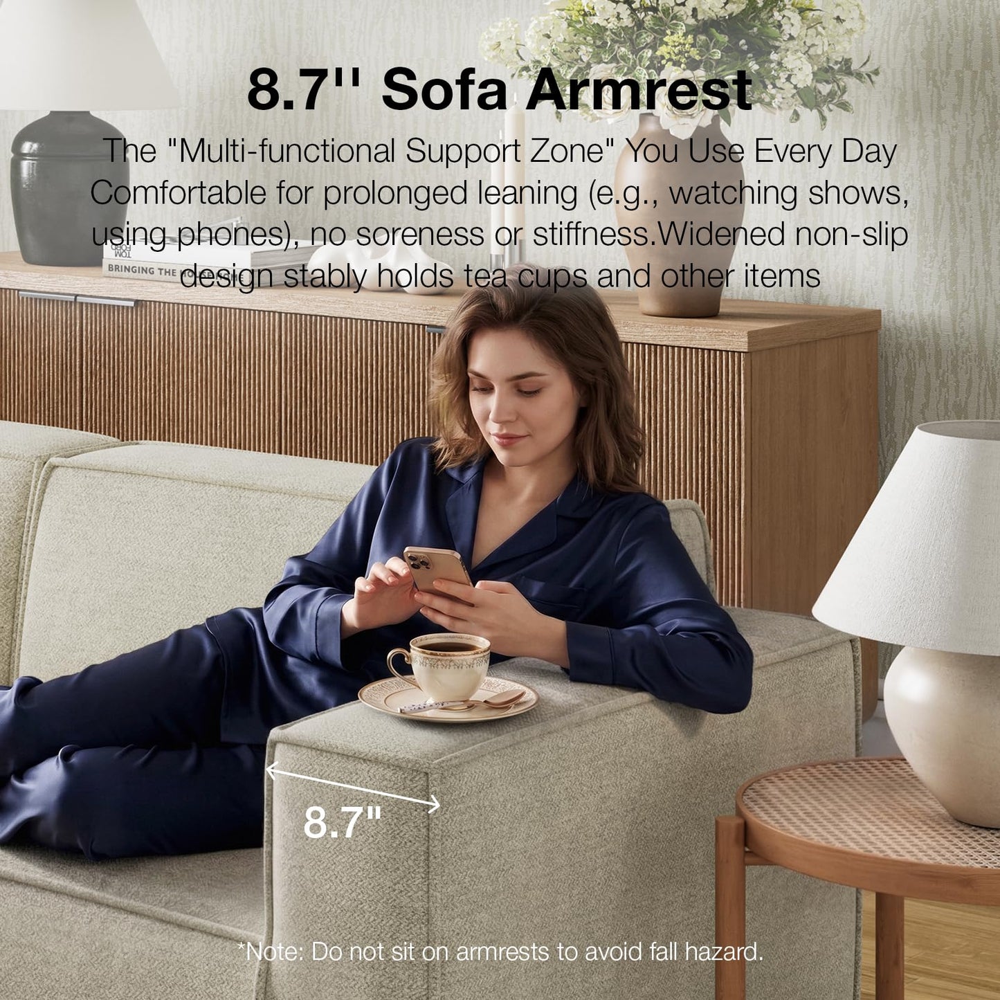 Novilla 109" Modular Sectional Sofa, No Assembly Cloud Sectional Couch with Smarts Coil® Support, Chenille Fabric L Shape Boneless Couch for Living Room Apartment, Beige (R-Arm 4 Seat w/ 1 Ottoman)