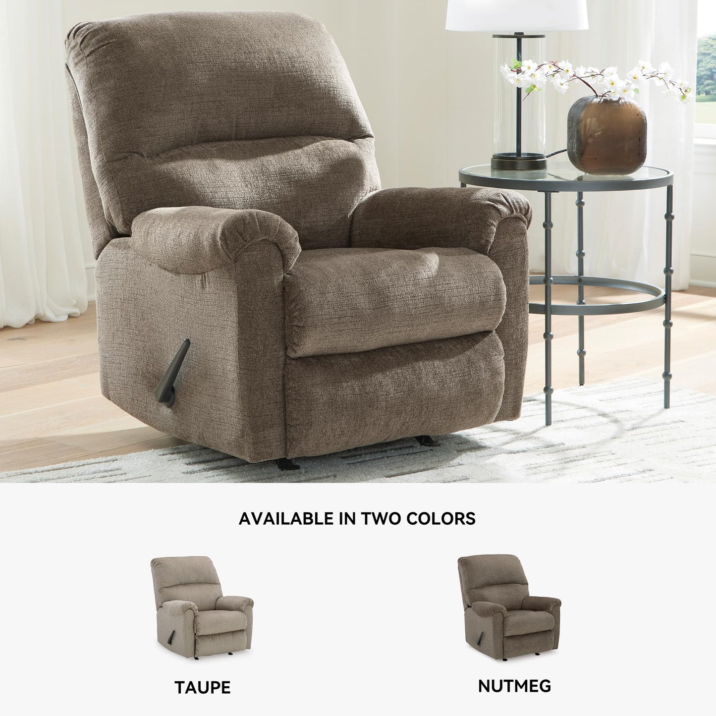 Signature Design by Ashley Stonemeade Casual Manual Rocker Recliner, Dark Brown