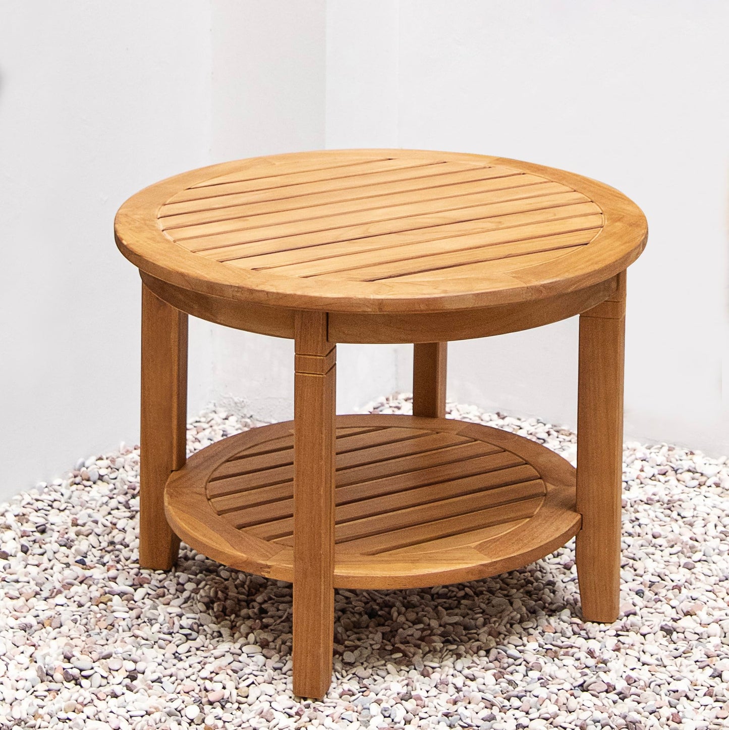 Cambridge Casual Arie 3-Piece Teak Wood Outdoor Patio Bistro Set with Round Table and 2 Chairs – Small Patio Dining Set for Balcony, Porch, or Garden – Weather-Resistant Finish