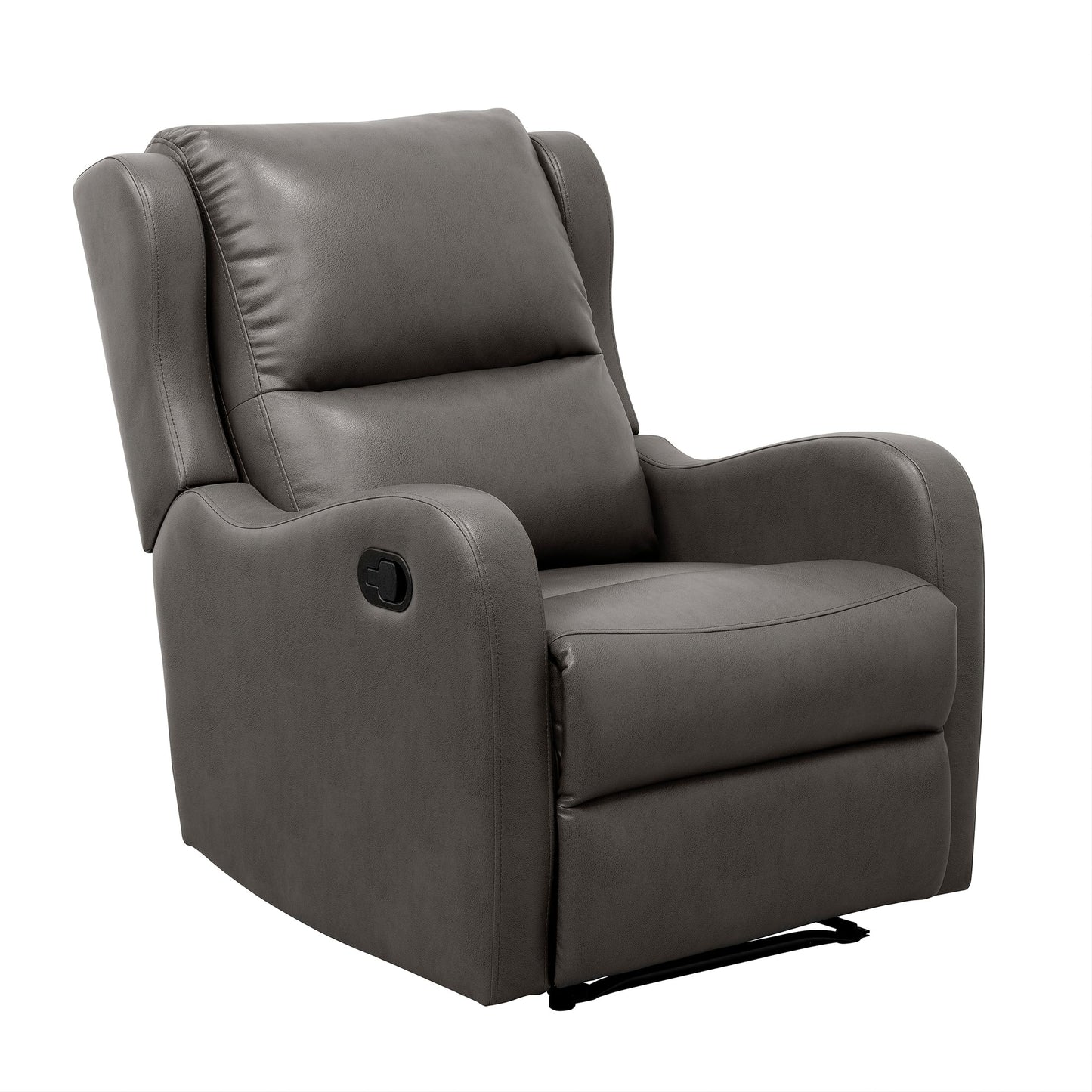 Lexicon Manual Recliner Chair, Reclining Sofa Chair, Home Theater Seating, Wall Hugger, Manual Recliner for Living Room/Office/Apartment, Easy Assembly, Gray Faux Leather