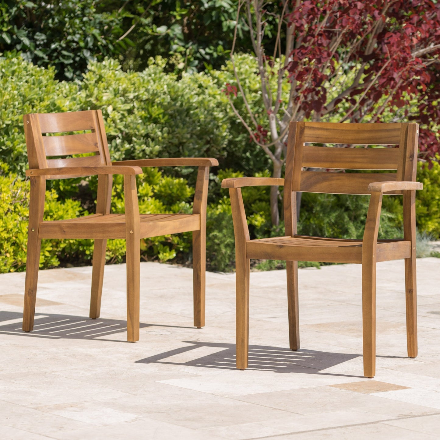 Stanyan | 7 Piece Outdoor Acacia Wood Dining Set | Perfect for Patio | with Teak Finish