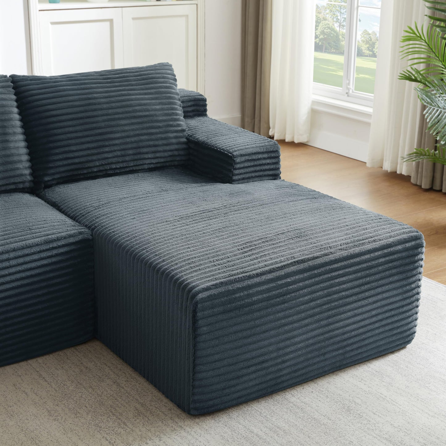 96" Modular Sectional Sofa, Cloud Sectional Couch with Deep Seat, Modern L-Shape Corner Sofa Couch with Right Facing Chaise,Upholstered Boneless Couches for Living Room Bedroom