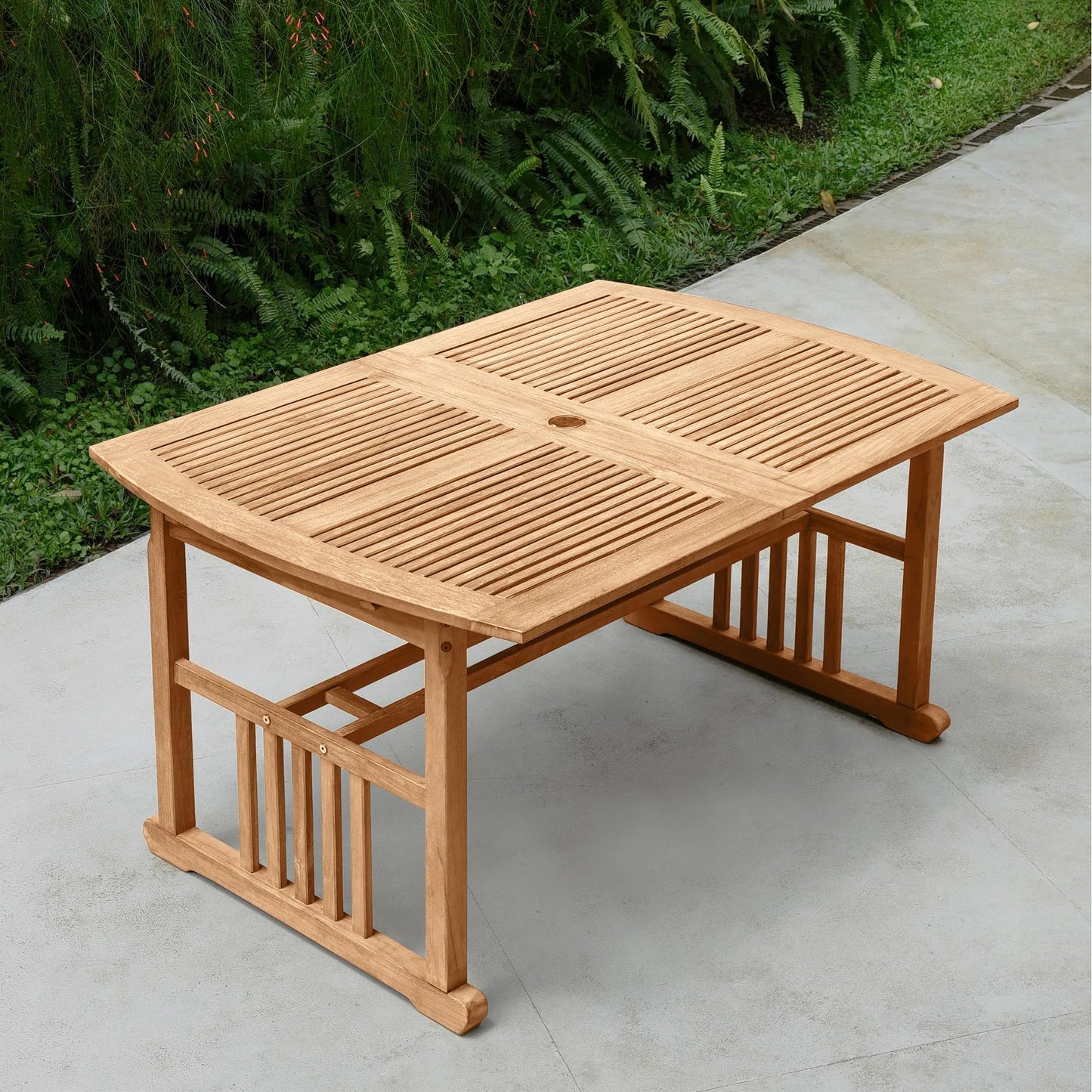 Cambridge Casual Caterina Teak Wood 6-Piece Outdoor Dining Set with Backless Bench, Navy