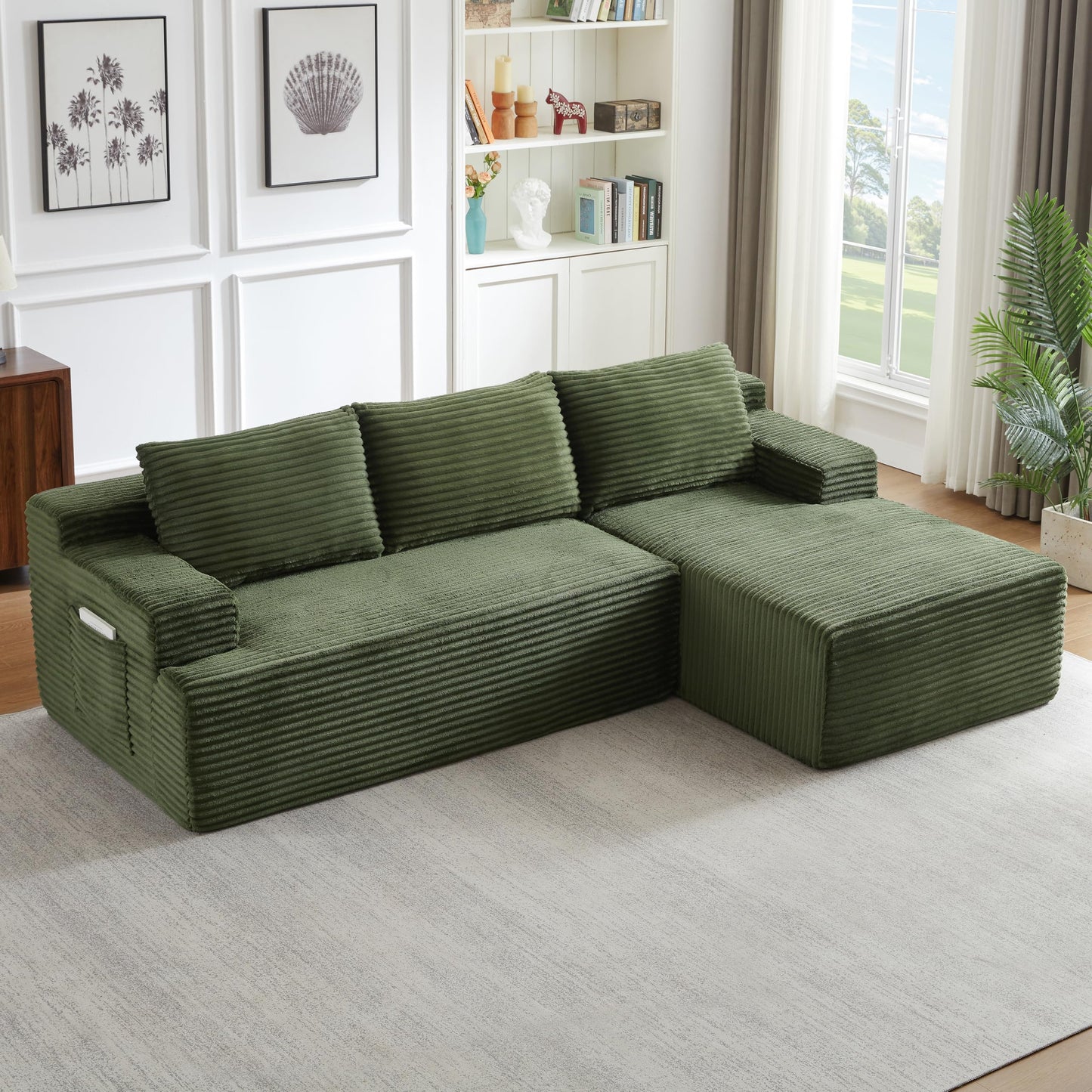 96" Modular Sectional Sofa, Cloud Sectional Couch with Deep Seat, Modern L-Shape Corner Sofa Couch with Right Facing Chaise,Upholstered Boneless Couches for Living Room Bedroom
