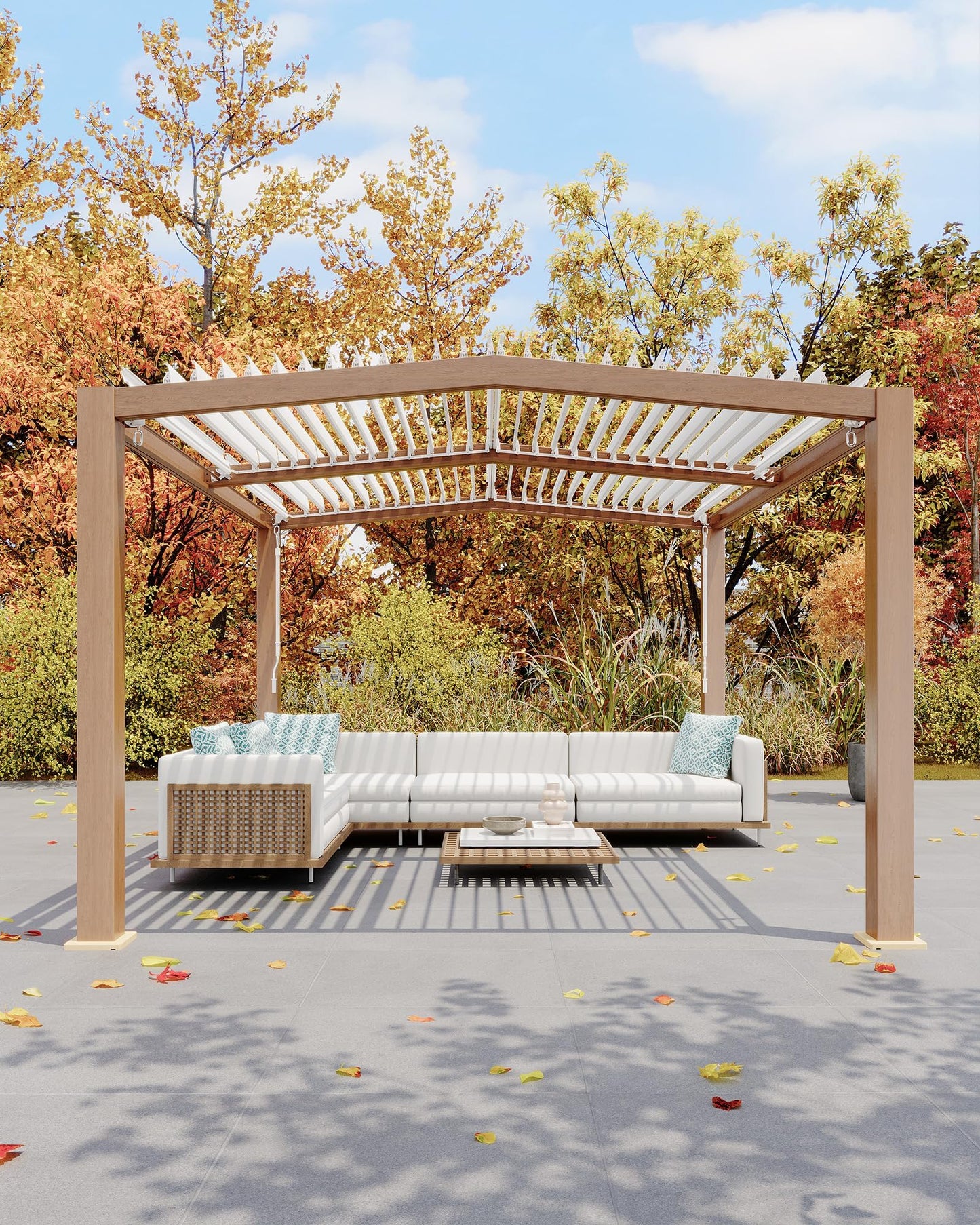 Garvee 11x13ft Louvered Pergola - Outdoor Pergolas with Adjustable Louvered Roof, Reinforced Aluminum Frame, Integrated Drainage System, Outdoor Gazebo for Deck, Patio, Backyard and Garden