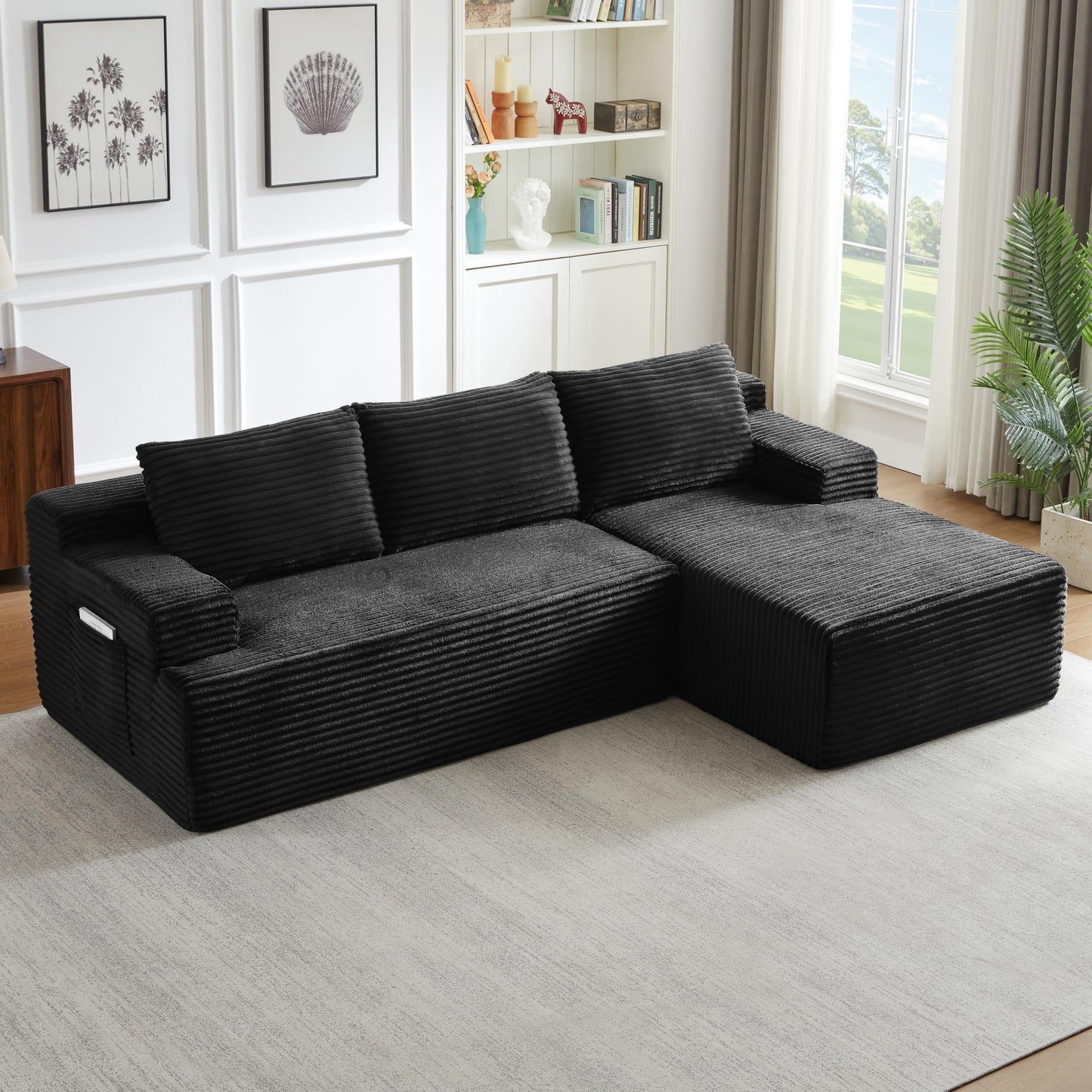 96" Modular Sectional Sofa, Cloud Sectional Couch with Deep Seat, Modern L-Shape Corner Sofa Couch with Right Facing Chaise,Upholstered Boneless Couches for Living Room Bedroom