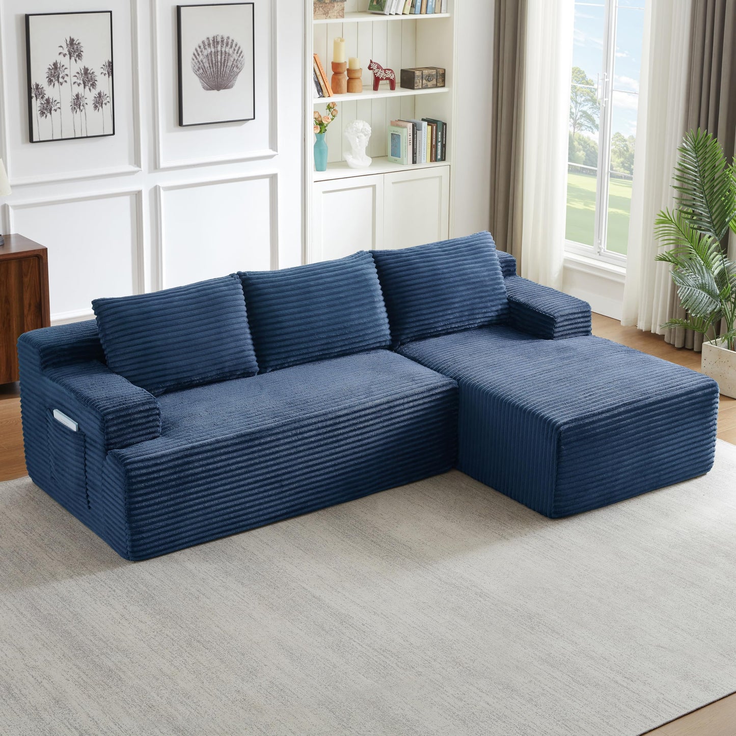 96" Modular Sectional Sofa, Cloud Sectional Couch with Deep Seat, Modern L-Shape Corner Sofa Couch with Right Facing Chaise,Upholstered Boneless Couches for Living Room Bedroom