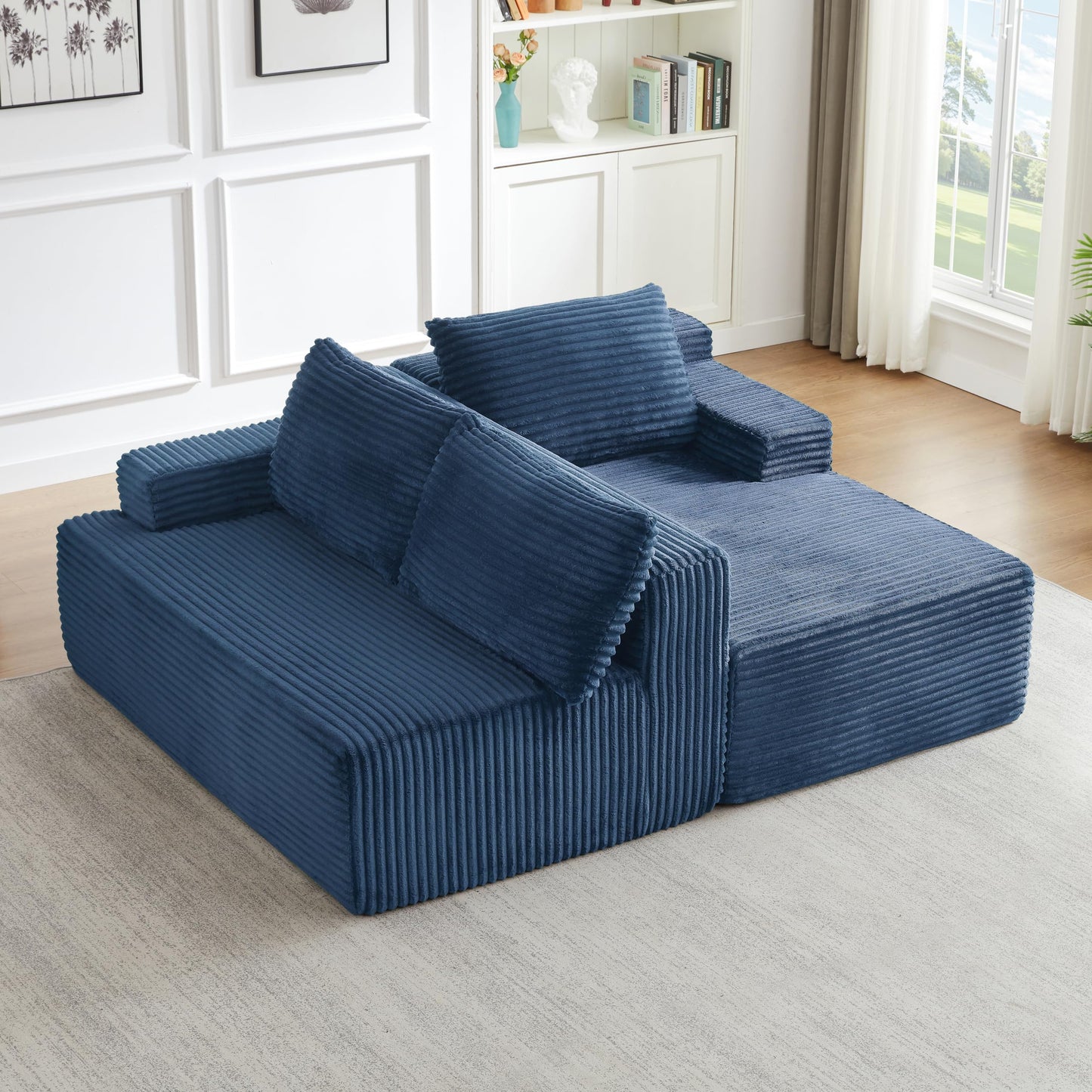 96" Modular Sectional Sofa, Cloud Sectional Couch with Deep Seat, Modern L-Shape Corner Sofa Couch with Right Facing Chaise,Upholstered Boneless Couches for Living Room Bedroom