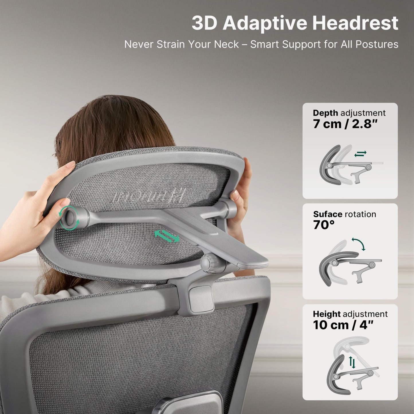 HINOMI H2 Pro Premium Ergonomic Office Chair - Comfy Home Office Desk Computer Chair with Adjustable Back Support, Swivel Wheels, Flip-up Arms, Comfortable Mesh Seat for Desk Work (Green)